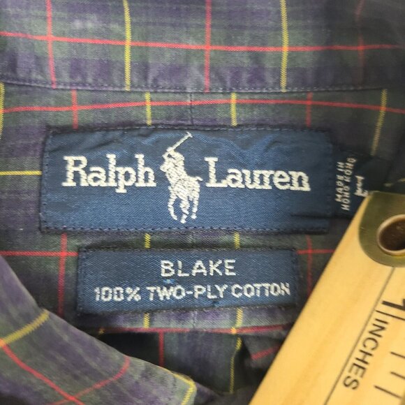 Ralph Lauren‎ Polo Button Down Shirt Mens Large Blake Plaid Preppy Pony - Picture 2 of 8